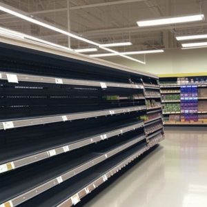 empty supermarket shelves