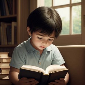 child reading the Bible