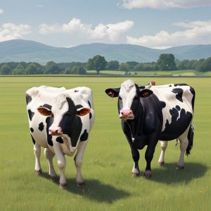 two cows in a field