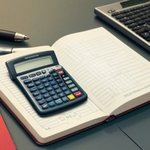 calculator and budget book